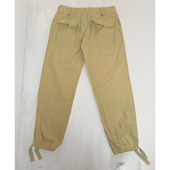 Vintage Ralph Lauren Cargo Distressed 100% Cotton Pants Safari Yellow 12 Utility - Picture 2 of 10